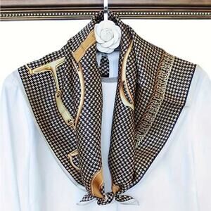 Square Scarf with Windmill Chain, Simple and Thin, Silky Scarf